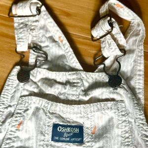 OshKosh B'gosh Light Brown and White Overalls